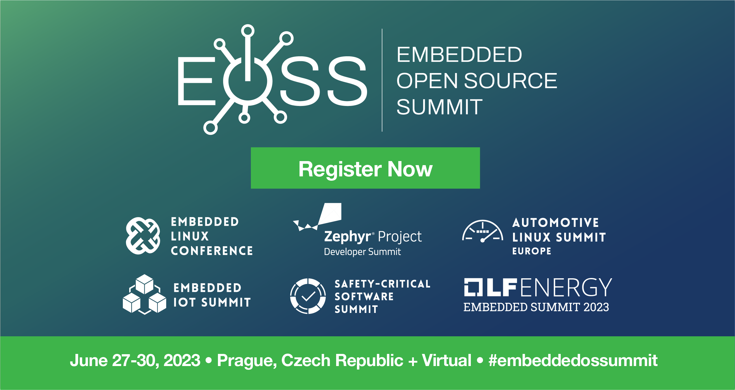Register now for Embedded Open Source Summit, June 27-30 in Prague, Czech Republic.