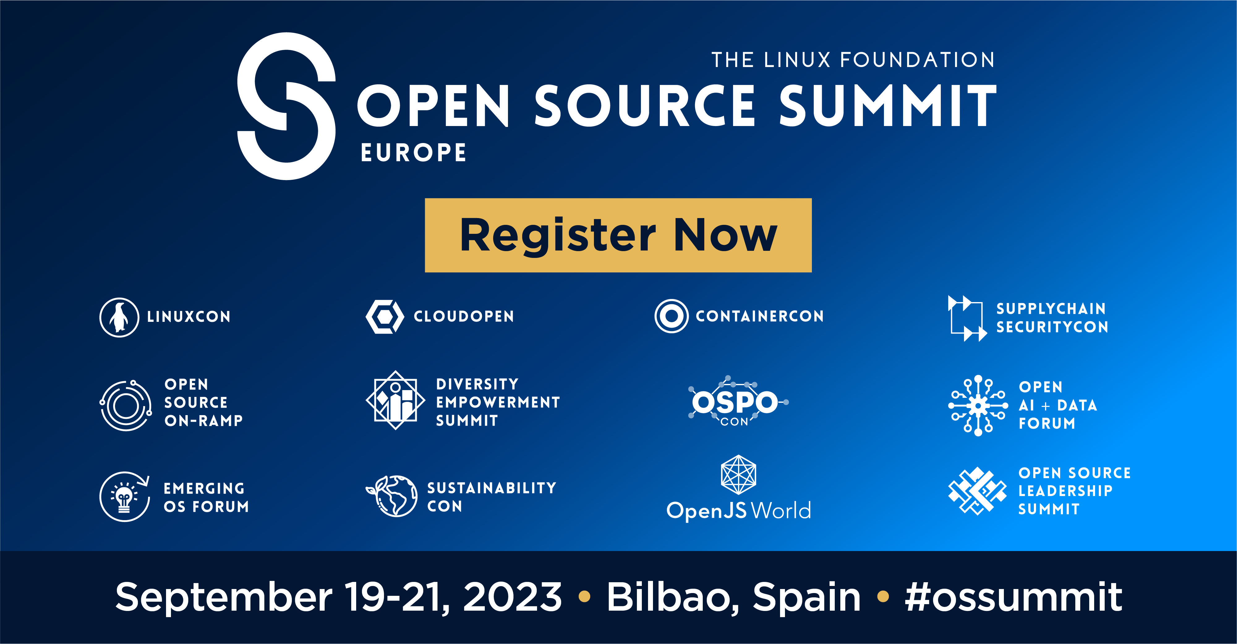 Register now for Open Source Summit Europe, September 19-21 in Bilbao, Spain. 