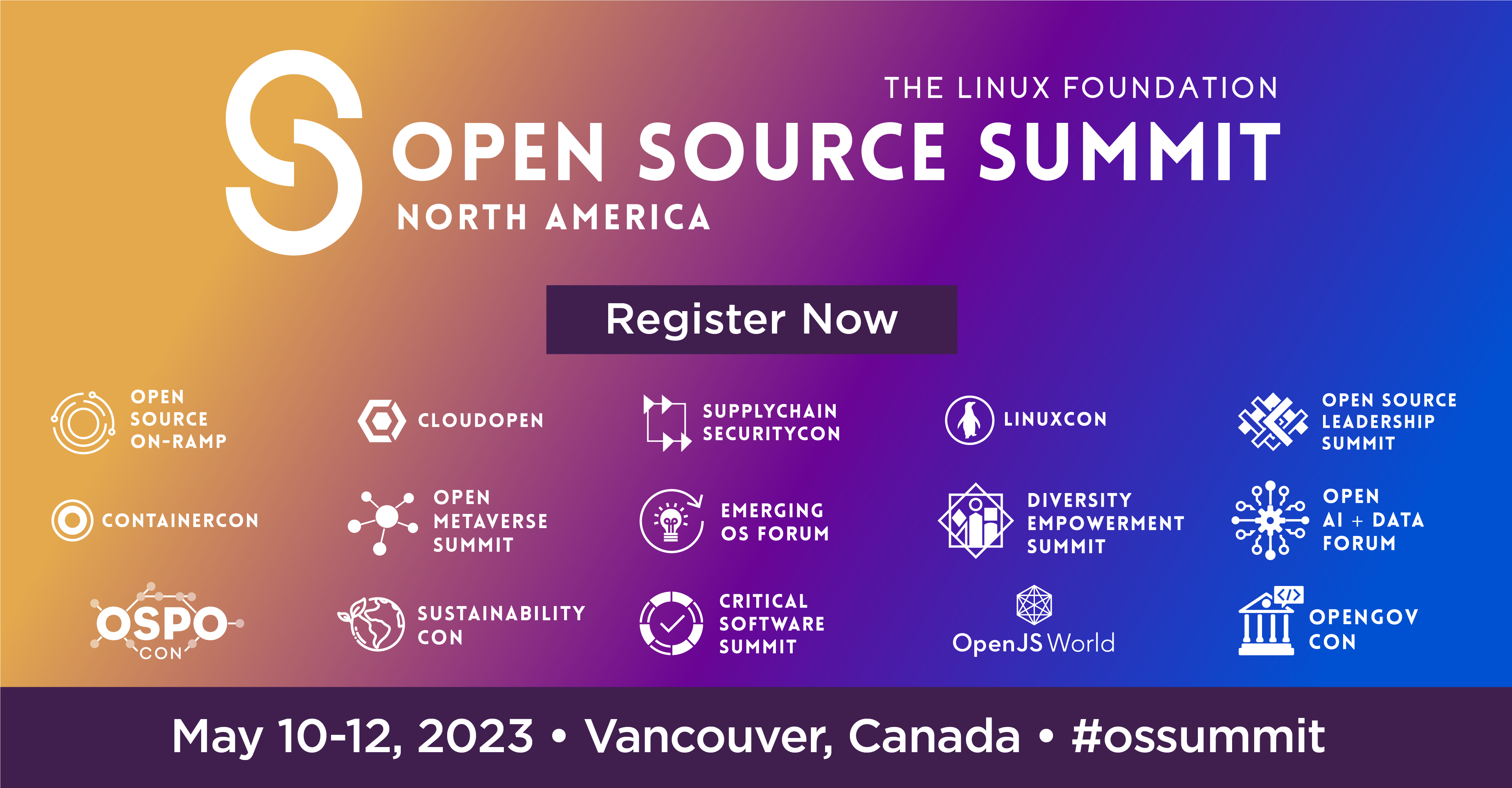 Register now for Open Source Summit North America 2023 in Vancouver, Canada.