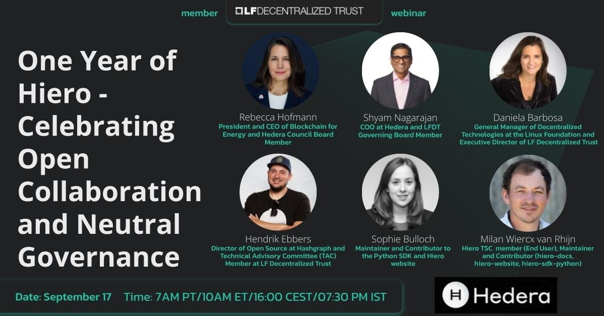LF Decentralized Trust webinar with Hedera: One Year of Hiero - Celebrating Open Collaboration and Neutral Governance featured image
