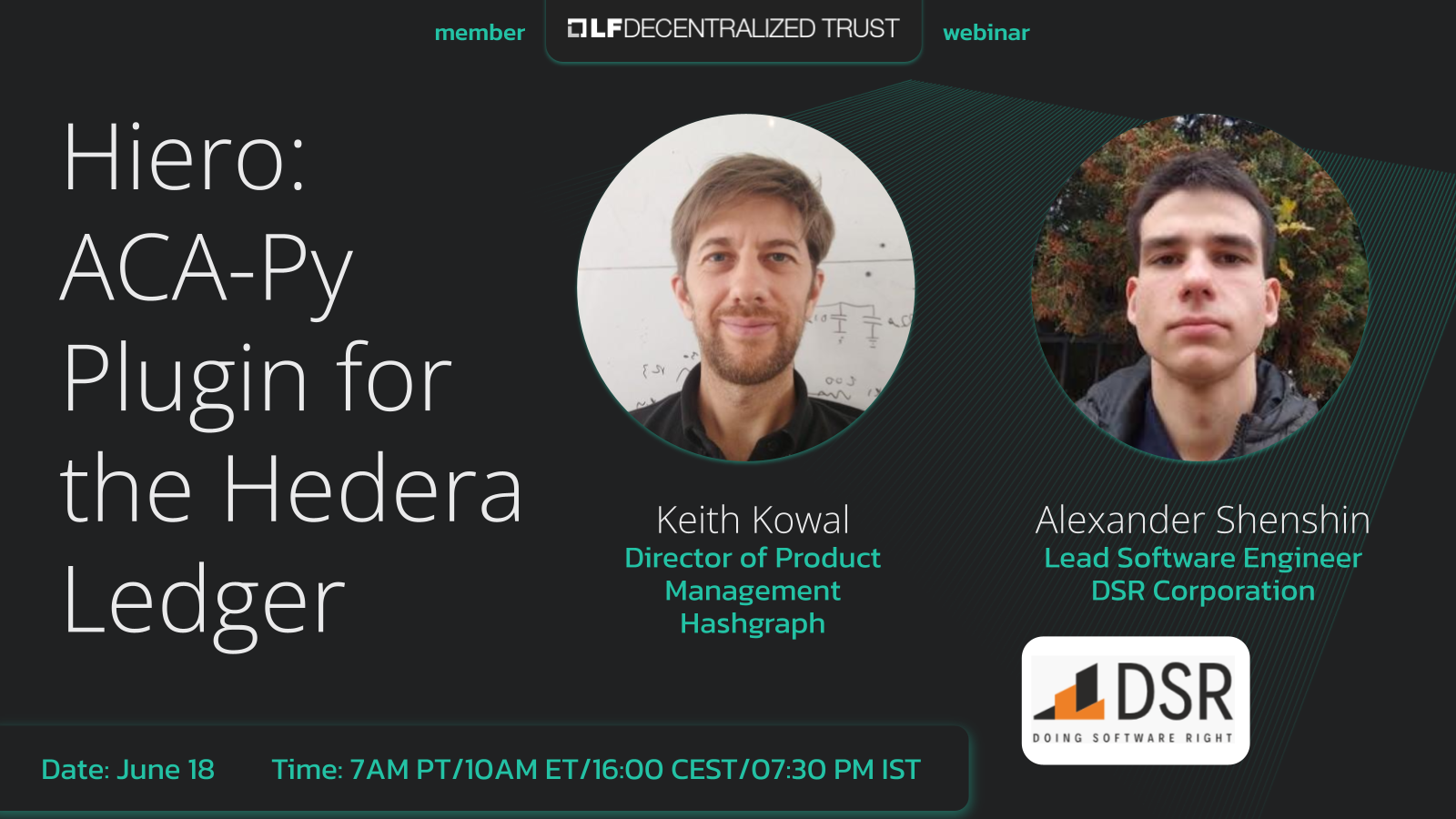 LF Decentralized Trust webinar with DSR: Hiero - ACA-Py Plugin for the Hedera  Ledger